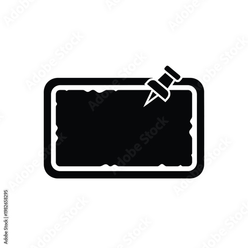 Black silhouette of felt board with pin inserted