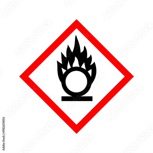 GHS pictogram for oxidizing substances symbol vector design