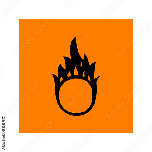 pictogram for oxidizing substances symbol vector design.