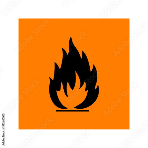 pictogram for flammable substances symbol vector design