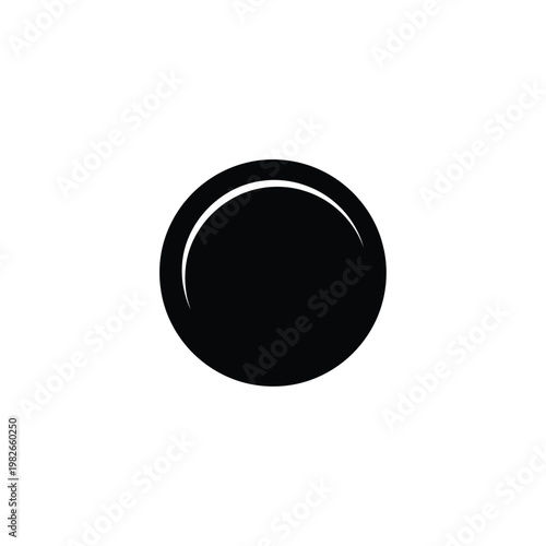 Black circle with white crescent silhouette stop symbol