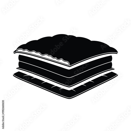 Black silhouette of layered cushioned square