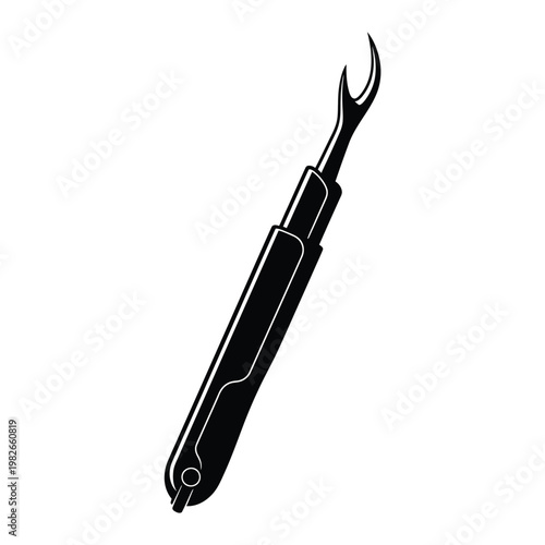 Black silhouette of a pair of tongs or tweezer tool