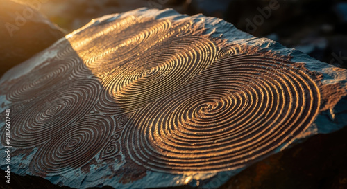 Intricate Circular Patterns on Stone Surface