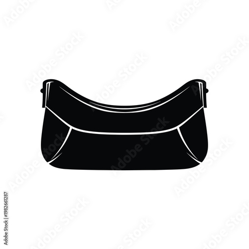 Black silhouette of a small purse or clutch bag with strap