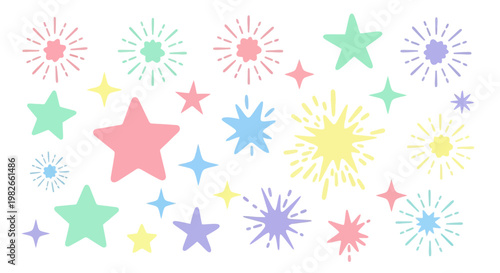 Colorful Star Shapes Collection.