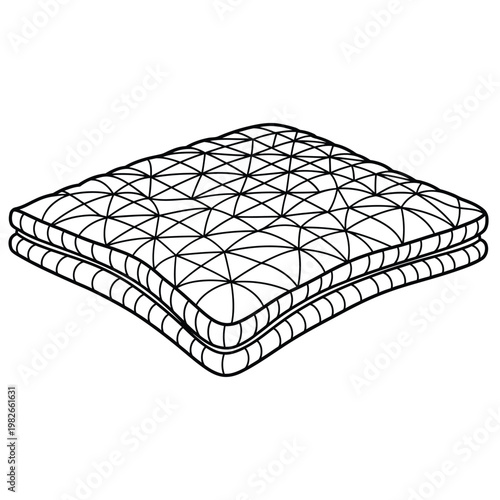 Black and white quilted mattress silhouette
