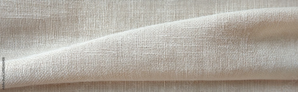 Fototapeta premium close-up of soft natural beige woven fabric with gentle folds and subtle light and shadow evoking a calm cozy feeling