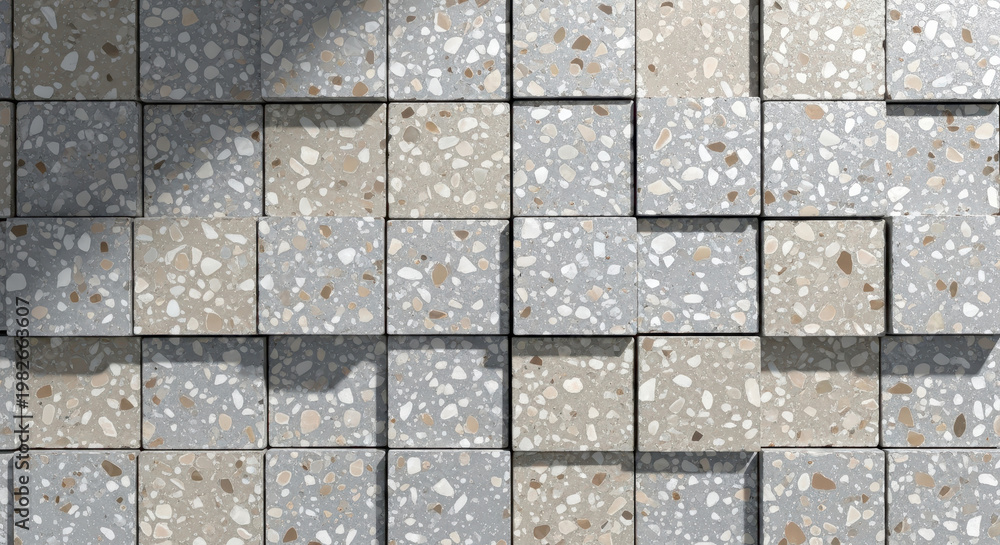 Fototapeta premium Close-Up View of Textured Stone Tiles with Lighting