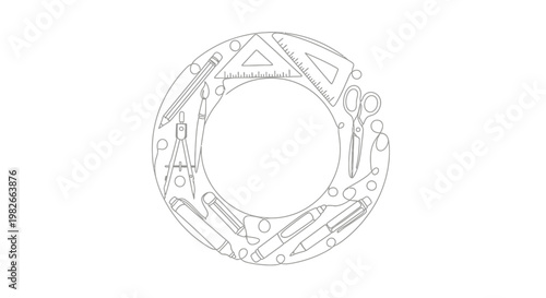 Detailed drawing of various tools.