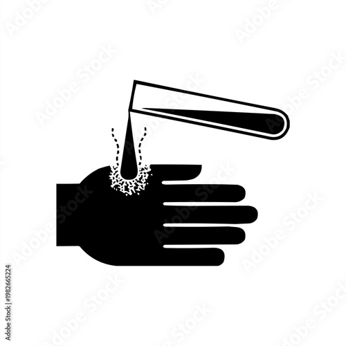Corrosive substance symbol warning vector design
