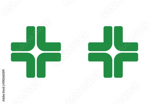 Crosses appear in a simple green design.