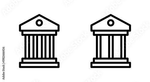 Bank icon symbol for apps and websites. Bank sign and symbol, museum, university
