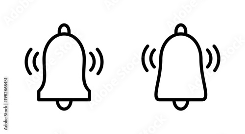 Bell icon symbol for apps and websites. Notification sign and symbol for web site design