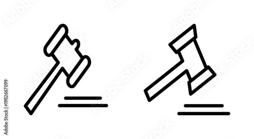 Gavel icon symbol for apps and websites. judge gavel sign and symbol. law icon. auction hammer