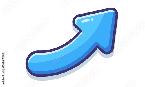 Simple blue cartoon arrow design