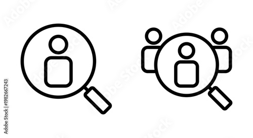 Hiring icon symbol for apps and websites. Search job vacancy sign and symbol. Human resources concept. Recruitment