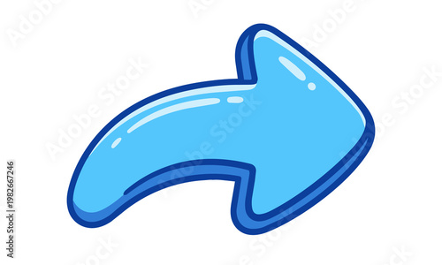 Simple clean blue cartoon arrow illustration