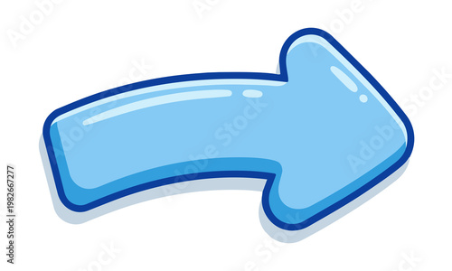 Simple clean blue cartoon arrow
