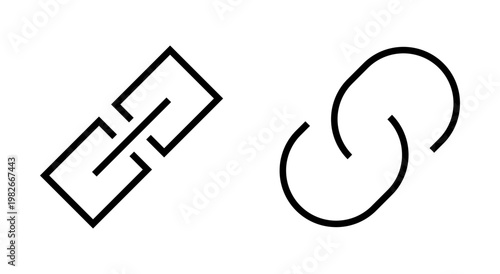 Link icon symbol for apps and websites. Hyperlink chain sign and symbol