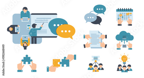 People Communicating Teamwork Collaboration Concept.