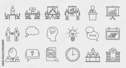 Business icons for presentation slides.
