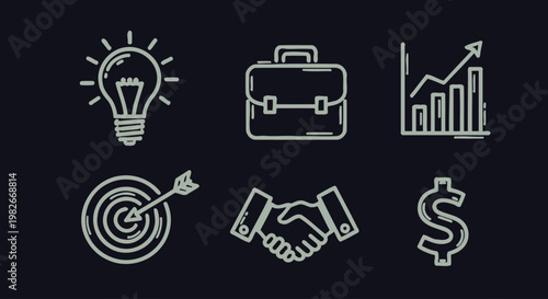 Business finance icons and symbols.