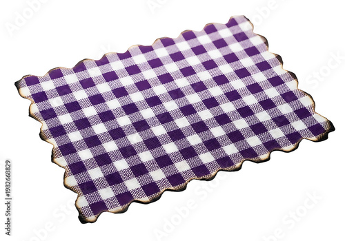 Purple Gingham Fabric. Textile Swatch. Rustic Pattern. Woven Texture. Design Element.