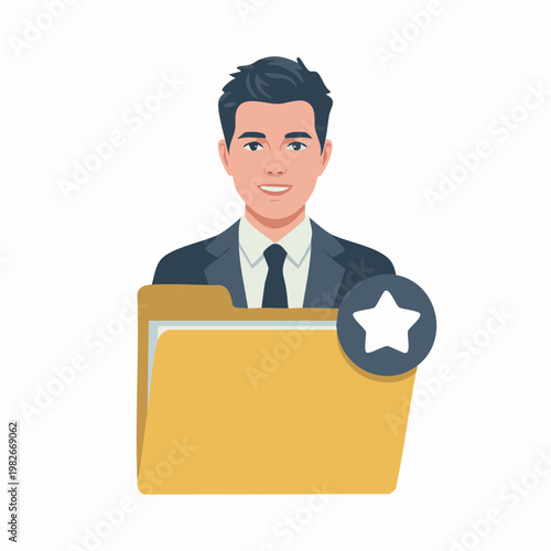 Portfolio folder with star badge on corner