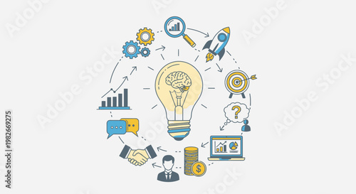 Innovation Idea Light Bulb Concept.