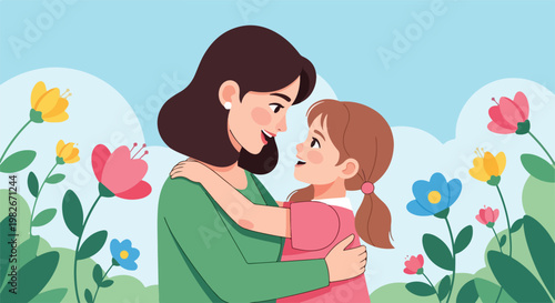 Mother Embracing Little Girl 5.