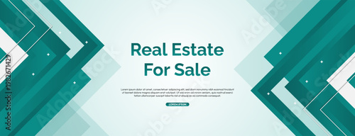 Real Estate For Sale Banner - Modern Green Property Sale Advertisement Template