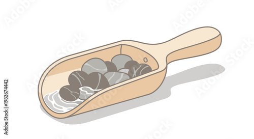 Coffee Beans in Wooden Scoop, Freshly Roasted Aroma