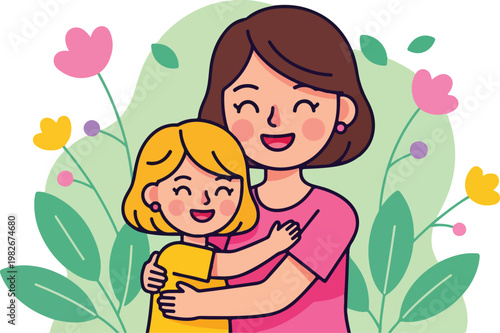 Mother Embracing Little Girl 9.