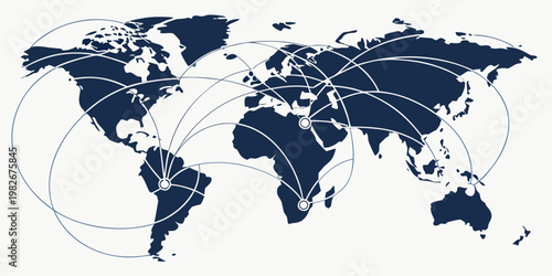 Global business logistics and transportation network connection lines on world map with business logistics transportation connection international shipping delivery infrastructure