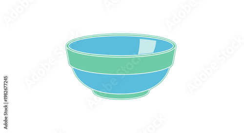 Colorful Empty Bowl Isolated on White Background