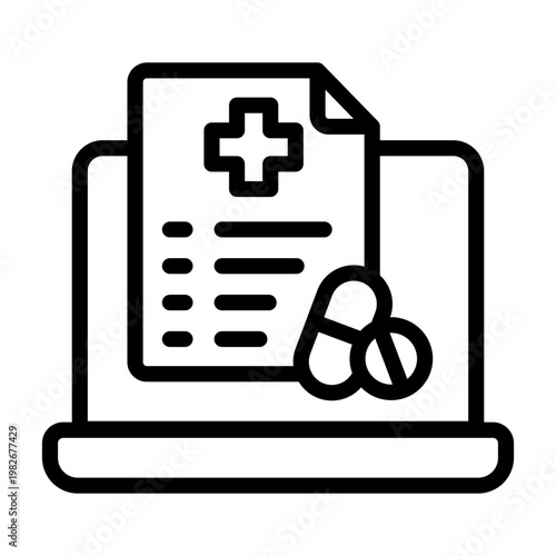 Digital Prescription icon line