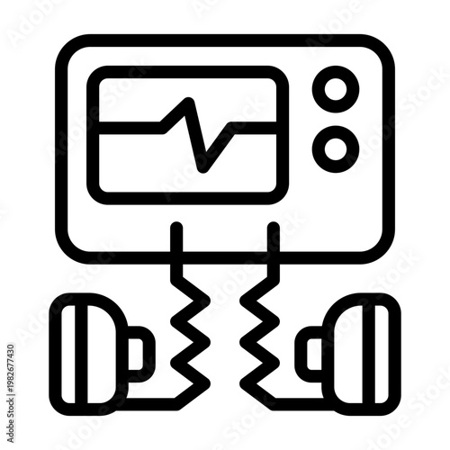 Defibrillator icon line