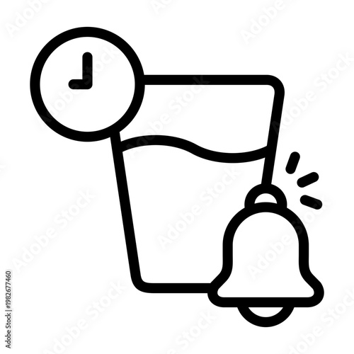 hydration reminder icon line