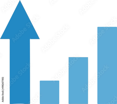 Blue bar chart icon showing positive growth and development with an arrow pointing up for business financial success metrics Free Download Blue bar chart icon showing positive growth and development with an arrow pointing up for business financial success metrics - GFXLoad