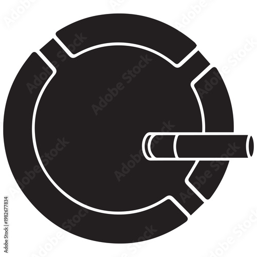 Ashtray with cigarette silhouette cigarette illustration minimalist abstract contrast component symbolic