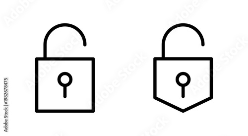 Unlock icon symbol for apps and websites. Unlock sign and symbol. unlocked padlock icon