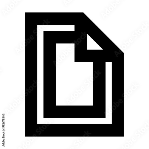 Document icon in sharp bold line style for layout or margin settings. Perfect for print design, formatting, bleed setup, and file preview in publishing, editorial, or creative projects.