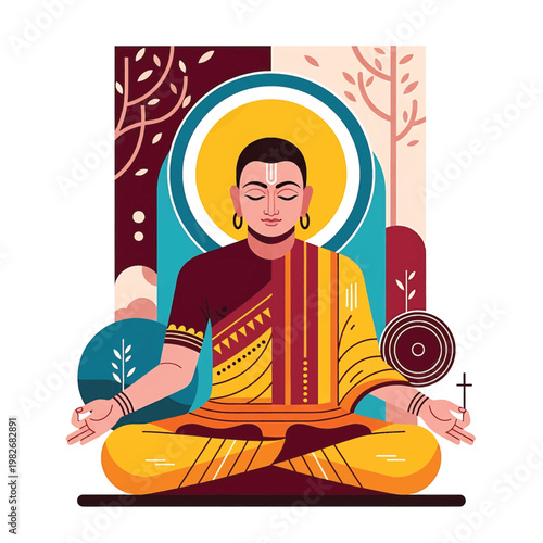 Buddha in Meditation Posture Sitting.