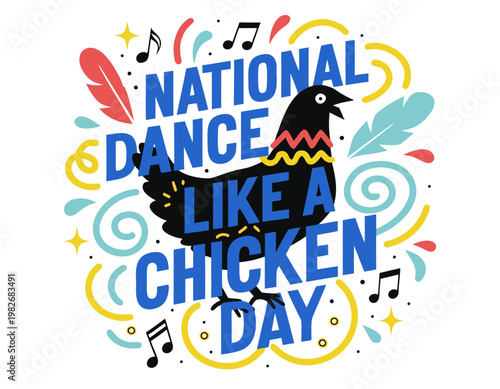 Funny Chicken Dance Vector Illustration for National Dance Like a Chicken Day Event Design
