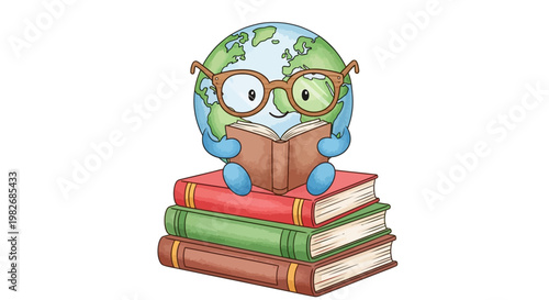 Smart earth character discovering global wisdom through reading