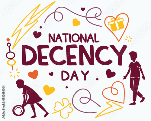 National Decency Day Vector Illustration, Respect and Kindness Concept Design