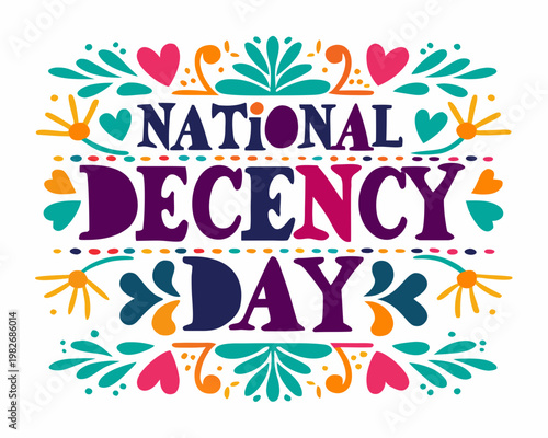 National Decency Day Vector Illustration, Polite Behavior and Respectful Society Concept