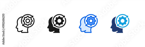 Behavioral Change icon multiple style collection. Vector illustration.