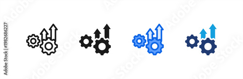 Continuous Improvement icon multiple style collection. Vector illustration.